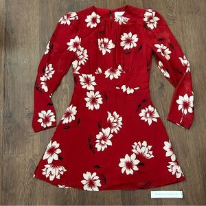 Reformation Laken Mini Dress Freddie Long Sleeve Floral Cocktail